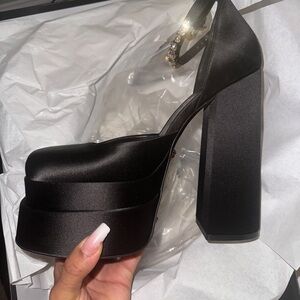 Versace Aevitas Satin Platform Pumps